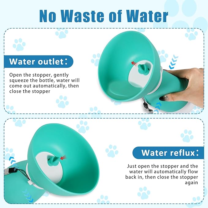 Dog Water Bottle with Food Container, Portable Dog Cat Puppy Pet Water Dispenser Feeder for for Pets Travel, Walking, Hiking and Outdoor Activities