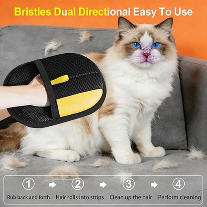 Pet Hair Removal Glove for Cats & Dogs, Reusable Pet Glove for Dogs & Cats, Easy Hair Remover for Short and Long Fur, Pet Shedding Glove for Home Furniture Cleaning (1 Pcs)