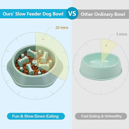 UPSKY Slow Feeder Dog Puzzle Bowl - Anti-Chocking, Interactive, Bloat Stop, Non-Slide, Lick Treat Bowl for Small & Medium Dogs (Green)