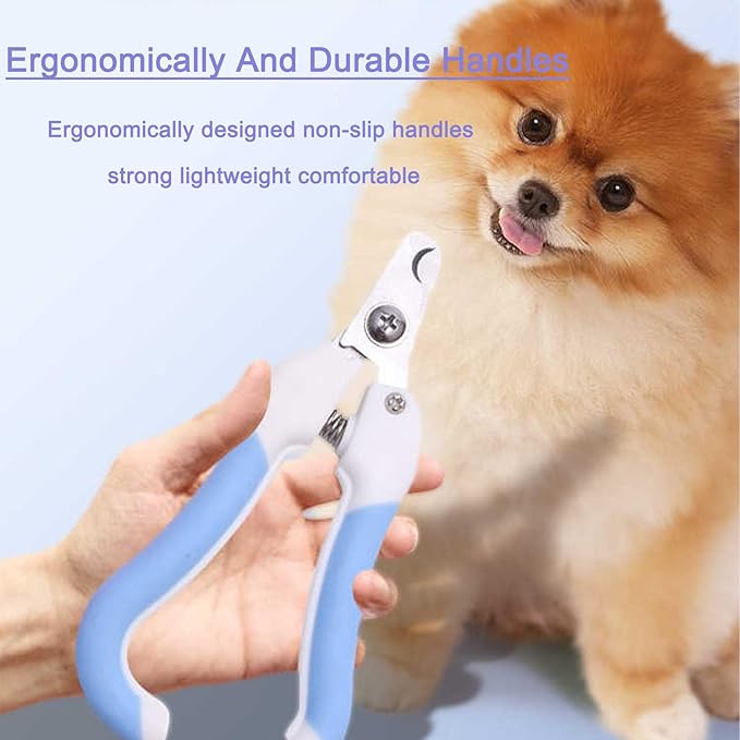 Dog & Cat Nail Clippers and Trimmers-with Safety Guard to Avoid Overcutting, Free Nail File, Razor Sharp Blade-Professional Grooming Tool for Pets