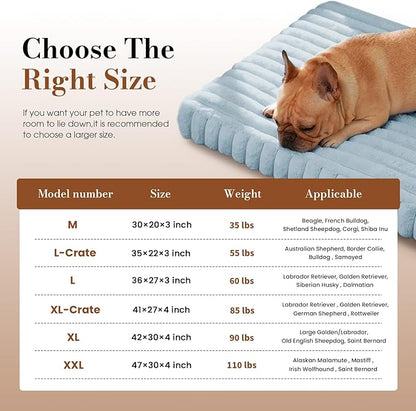 Dog Beds for Extra Large Sized Dog, Orthopedic Pet Bed with Waterproof Lining, Soft Short Plush Surface & Egg Crate Foam, Machine Washable Pet Mat with Removable Cover & Anti Slip Bottom