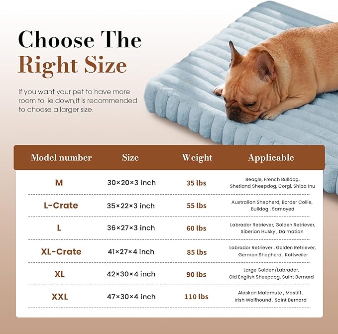 Dog Beds for Large Sized Dog, Orthopedic Pet Bed with Waterproof Lining, Soft Short Plush Surface & Egg Crate Foam, Machine Washable Pet Bed with Removable Cover & Anti Slip Bottom