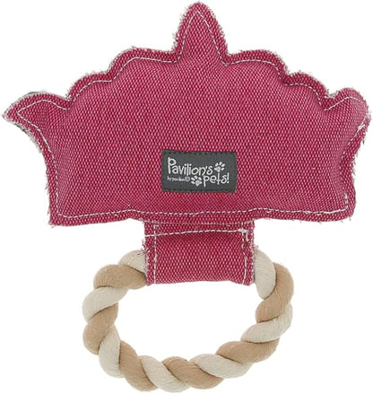 Pavilion Gift Company - Princess - Canvas Rope Dog Toy Tiara Princess Crown Tug of War Puppy K9 Doggy Lover Parent Gift