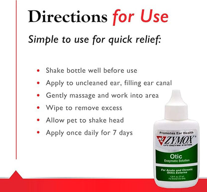 Pet King Brands Zymox Otic Enzymatic Solution for Dogs and Cats to Soothe Ear Infections Without Hydrocortisone for Itch Relief, 1.25oz