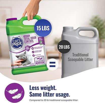 Cat's Pride Max Power: Total Odor Control - Up to 10 Days of Powerful Odor Control - Strong Clumping - 99% Dust Free - Multi-Cat Litter, Scented, 15 Pounds