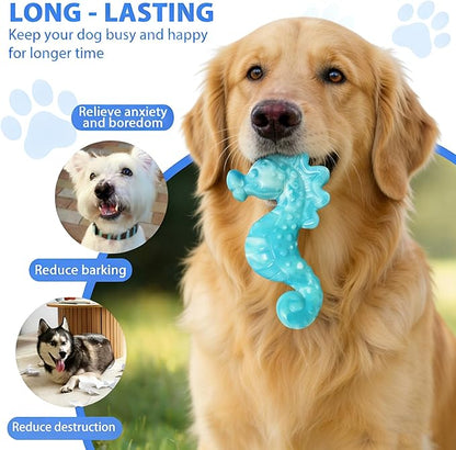 Dog Toys for Aggressive Chewers,3 Pack Indestructible Bone Toy, Ocean Series,Bacon Flavored,Durable Nylon Chew Toys for Medium & Large Breeds, Teeth Cleaning, Keep Them Busy