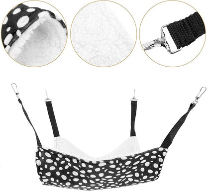 UPKOCH Double-Sided Hanging Cat Hammock with Breathable Fabric, Medium 35x35cm Pet Sleeping Bed for Indoor Use, Black and White Pattern Design