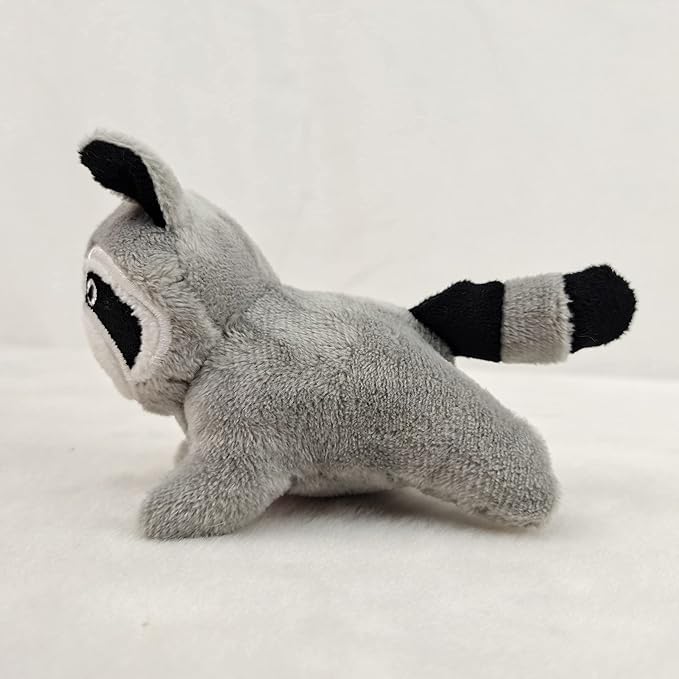 Glow Pups Raccoon Dog Toy 3 Pack with Squeaker, Plush Hide and Seek Dog Toys for Small to Medium Dogs, Burrow Replacement Animals, Woodland Gray, 3 x 5 x 2 inches