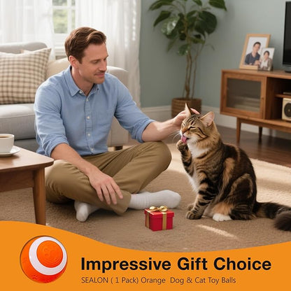 SEALON Electric Interactive Cat Toy Ball,Indoor Cat Play Ball, Suitable for Cats Over 6 Months for Exercise, Weight Loss, and Fun