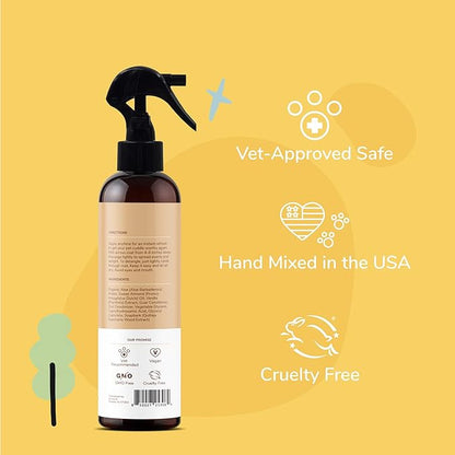 kin+kind Dog Deodorizing Spray - Safe, Natural, & Easy to Use Pet Odor Eliminator - Premium Dog Detangler Spray Formula Made w/Aloe - Dog Deodorizer for Smelly Dogs Made in the USA (12 fl oz)