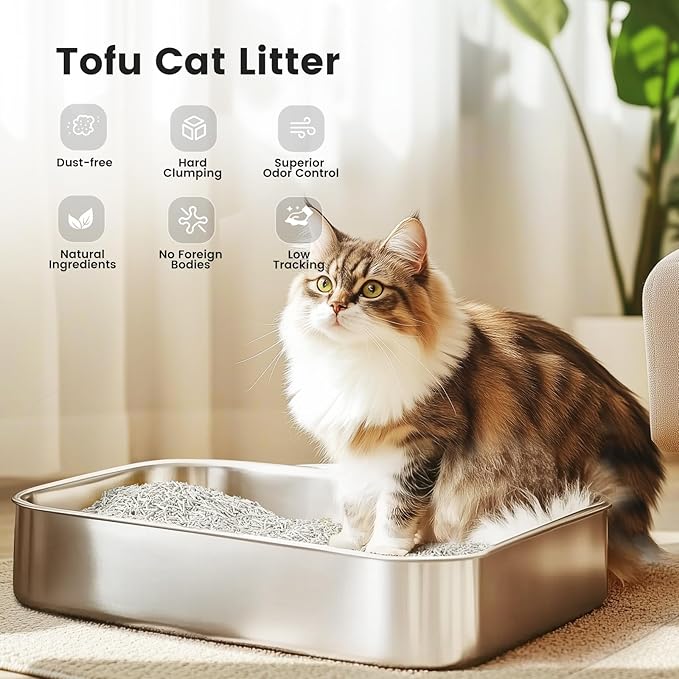 Gardner Pet Natural Tofu Cat Litter with Green Tea Extract - [2026] Fast Absorbing & Strong Clumping, Low Dust Cat Litter for Odor Control, Easy Scooping for Multi-Cat Homes, 6lbs x 2 Pack