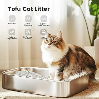 Gardner Pet Natural Tofu Cat Litter with Green Tea Extract - [2026] Fast Absorbing & Strong Clumping, Low Dust Cat Litter for Odor Control, Easy Scooping for Multi-Cat Homes, 6lbs x 2 Pack