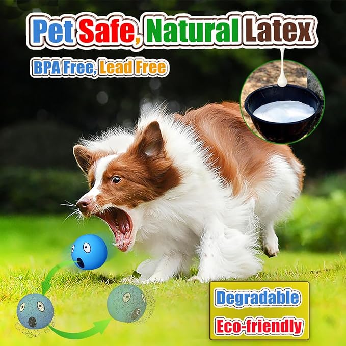 Latex Squeaky Dog Balls for Medium Breeds, 6-Pack Emoji Squeaky Dog Toys - 2.5-Inch Rubber Bouncy Fetch Toys, Assorted Colors for Indoor Outdoor Puppy Play