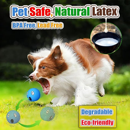 Latex Squeaky Dog Balls for Medium Breeds, 6-Pack Emoji Squeaky Dog Toys - 2.5-Inch Rubber Bouncy Fetch Toys, Assorted Colors for Indoor Outdoor Puppy Play