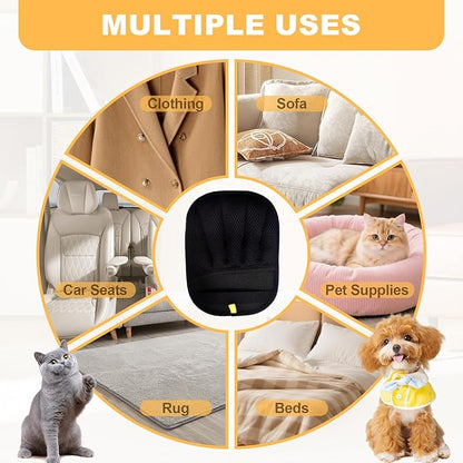 Pet Hair Removal Gloves for Cats & Dogs, 5-Finger Electrostatic Reusable Brush for Furniture, Carpet, Clothing & Car Seats - Washable Pet Hair Remover Tool (1 Piece)
