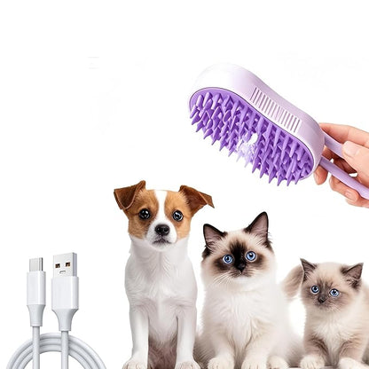 360° Rotating Cat Brush for Hair Removal and Grooming - Non-Slip ABSPet Hair Brush with Ergonomic Handle, Gentle Brushes for Cats, Dog & Small Animals (Purple)