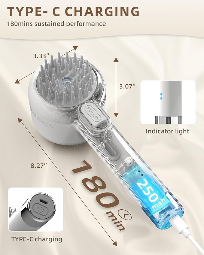 Maother Steam Cat Brush for Indoor Cats, 2-in-1 Cat Grooming Shedding Brush with Spray & Massage Pins, Anti-Static - B1
