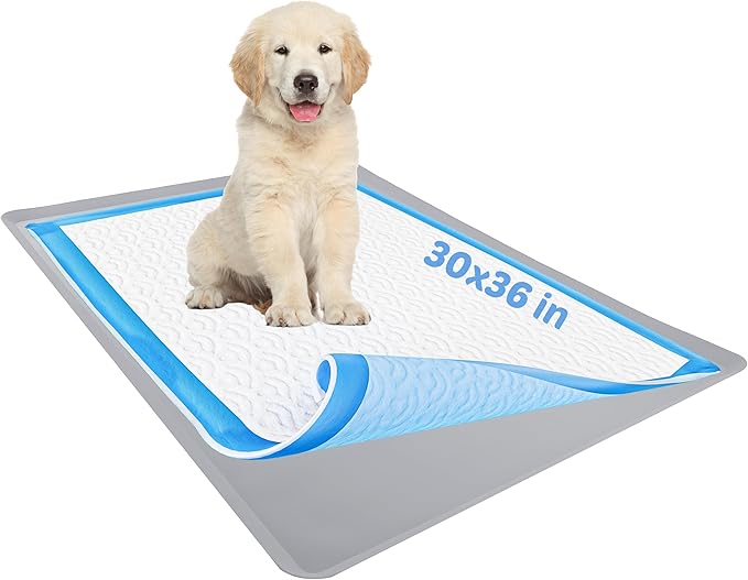 TidyFriend Dog Pee Pad Holder Tray Fits Up to 30” x 36” Wee Wee Pee Pads - Stable Grip, Raised Edges, Quick-Wipe Silicone Surface Dog Potty Tray Holder for Indoor Flooring Protection (Light Grey)