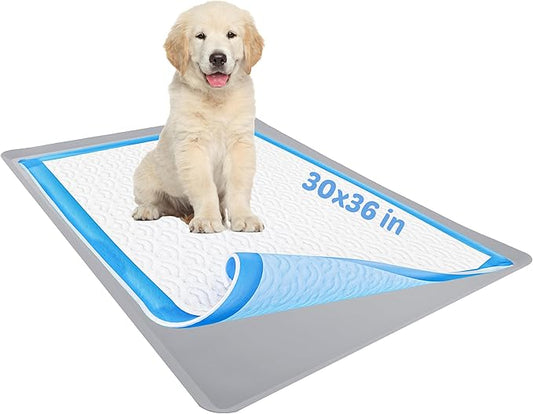 TidyFriend Dog Pee Pad Holder Tray Fits Up to 30” x 36” Wee Wee Pee Pads - Stable Grip, Raised Edges, Quick-Wipe Silicone Surface Dog Potty Tray Holder for Indoor Flooring Protection (Light Grey)