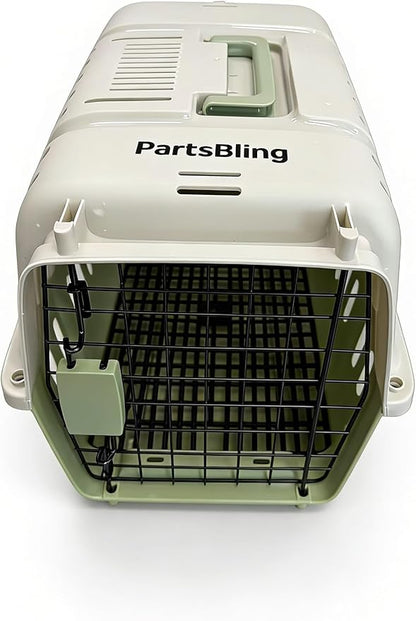 Hard-Sided Pet Carrier, PartsBling Dog Cat Travel Kennel with Secure Metal Door, Sturdy Indoor Outdoor Crate PartsBling