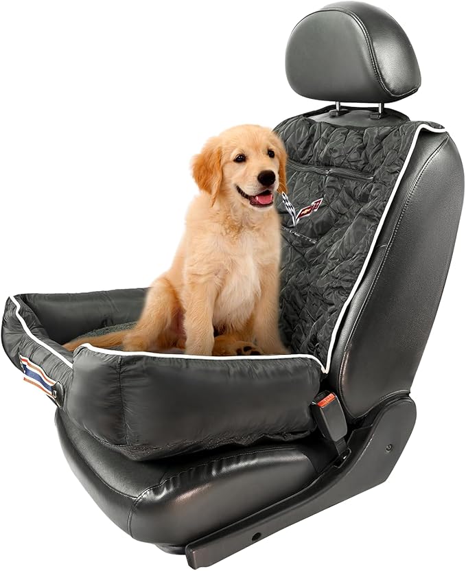 Seat Armour - PetBed2GO for Corvette C7 in Black - Pet Bed Cushion & Car Seat Cover - 26x20x6, 3.5 lbs