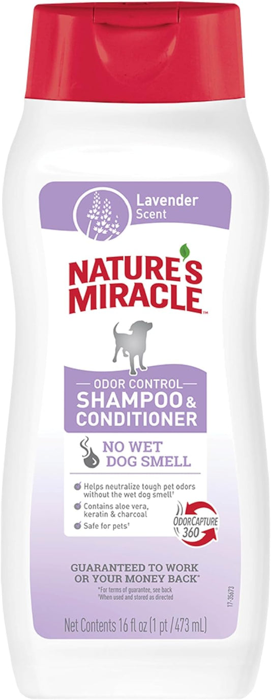 Nature's Miracle Nature’s Miracle Odor Control Shampoo & Conditioner, 16 Ounces, Lavender Scent