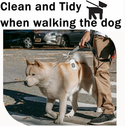 Dog Poop Bag Dispenser for Leash with Snap Clip, Skin-friendly Texture Waste Bag Holder for Dog Walks and Cats, Pets Litter Bag Container, Indoor & Outdoor Use (White, 1)