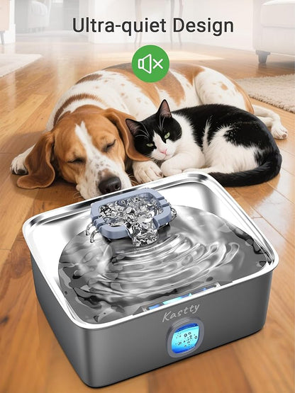 Kastty 15L Dog Water Fountain Pump, USB 5V 1A Pet Water Fountain Pump or Fountain Replacement, Ultra Quite Dog Water Dispenser Pump with LED Light P05