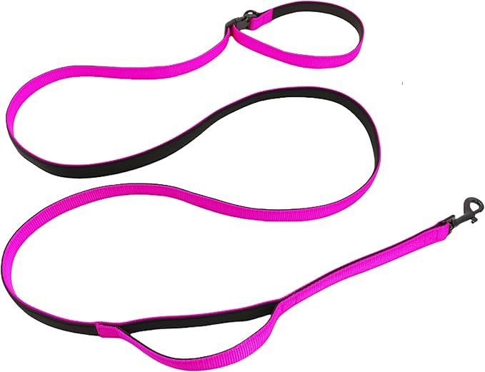 Multifunctional Dog Leash with Extra Handle -4 in 1 Hands-Free Adjustable Dog Leash for Jogging, Walking, Running - Fits Small and Medium-Sized Dogs (Hot Pink, M)