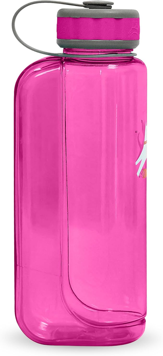 OllyDog OllyBottle, Dog Water Bottle with Detachable Bowl, No Spill Travel Bottle for Dogs, Wide Drinking Cup, BPA-Free Tritan, Easy Clean, Convenient for Walking & Hiking (1L, Hot Pink)