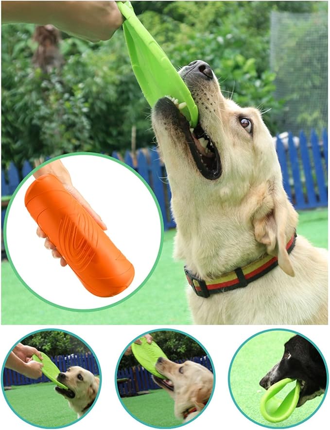 Nonslip Dog Flying Discs Chew Outdoor Toy Rubber Soft Training Exercise for Active Pet Outdoor Fetching Toy for Dog
