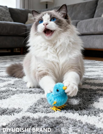 15 Pack Cat Toys Balls Indoor Kitten Play Set with Bell Balls Plush Balls and Wind Up Chicken for Interactive Exercise and Entertainment (1.5'' - 3.7'')