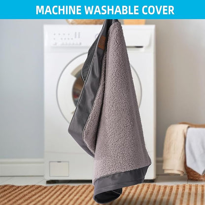 Sunheir Orthopedic Dog Bed for Large Dogs and Extra Large Dogs, XL Waterproof Dog Bed with Removable Washable Cover & Anti-Slip Bottom, Crate Bed, Deluxe Plush Pet Bed Mat, L-Plus(36"X27"X3"), Grey