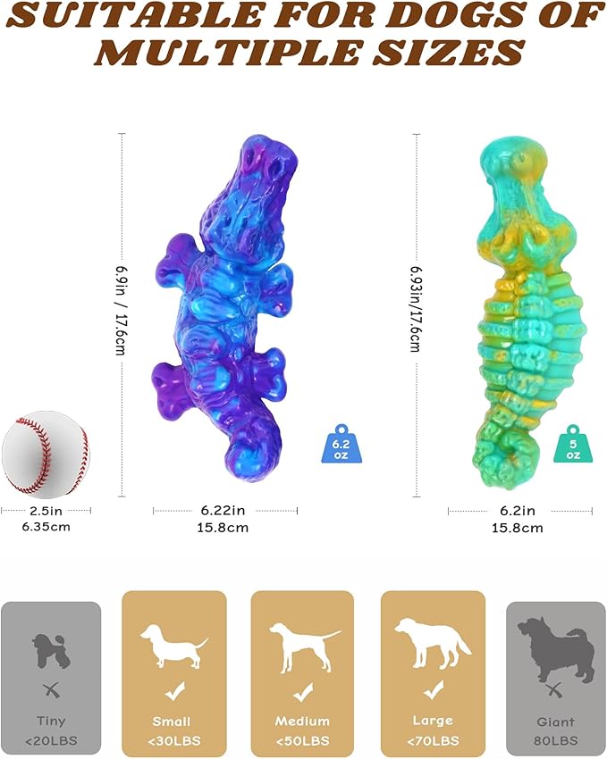Tough Dog Toys for Aggressive Chewers 2 Pack, Indestructible Dog Toy for Large Dogs, Durable Dog Toys to Keep Them Busy for Large Breed, Teeth Cleaning and Training, Bacon Flavor