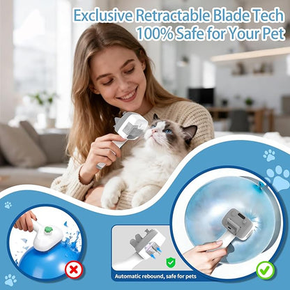 Pet Steam Brush for Dogs & Cats,5-in-1 Self-Cleaning Dog Steam Brush with 3 Swap-in Heads (Grooming, Dematting, Deshedding),Cat Spray Hair Removal Comb,Includes Pet Essence & Storage Bag