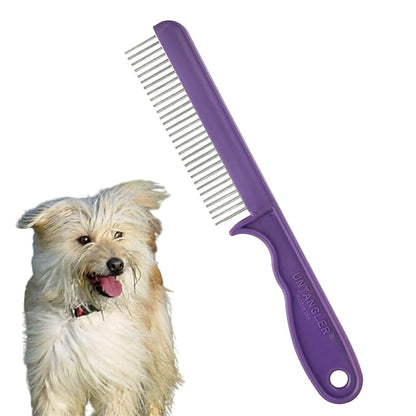 Super-Groom Combs with Smooth Rotating Teeth for Painless Mat Removal (Royal Purple, 30 Fine-Spaced teeth)