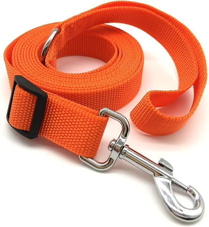 TAIAN Adjustable Nylon Dog Leash, 10 Foot Long Dog Leashes for Medium Large Dogs Orange