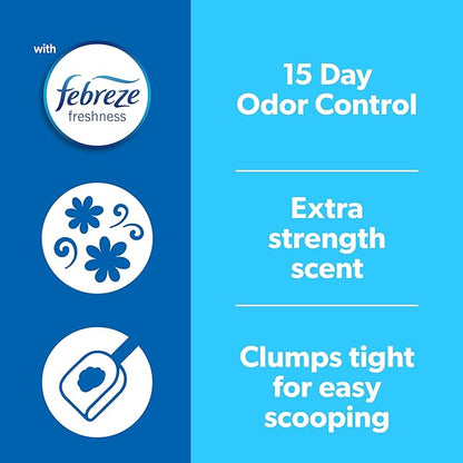 Fresh Step Extreme Clumping Litter with Febreze Freshness,Mountain Spring Scent Clumping Cat Litter with Guaranteed Odor Control,14 lb. Box,(Pack of 2)