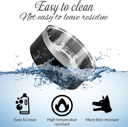 Personalized Dog Bowl Custom Dog Bowls with Name Customized Laser Engraved Stainless Steel Pet Dishes for Large Small Dogs Cat 32/42/64oz Feeding Supplies-Black 64oz