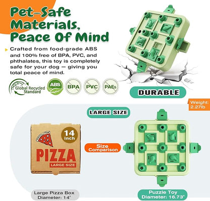 KADTC Dog Chess Puzzle Toy, Large Size, U.S. Brand & Design, 3 Levels of Step-by-Step Challenge for Smart Dogs Interactive Boredom Buster Mental Stimulation Enrichment Toys Puppy Treat Brain Puzzles