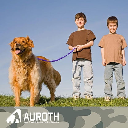 AUROTH Heavy Duty Bungee Dog Leash for Medium Large Breed Dogs, No Pull for Shock Absorption with Car Seat Belt, 2 Padded Handles 4.5FT 6FT Training Dog Leash