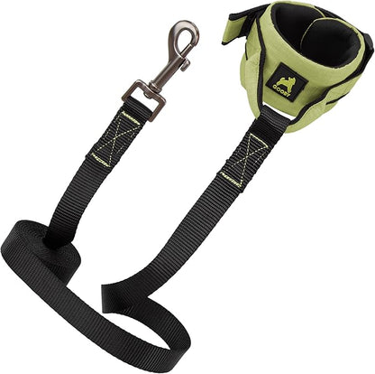 Gooby Ripstop Z Wrist Band Surfer Leash - Green, 6 FT - Comfortable Hands Free Leash with Elastic Band for Small, Medium and Large Dogs