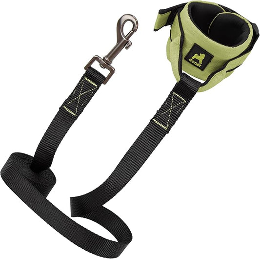 Gooby Ripstop Z Wrist Band Surfer Leash - Green, 6 FT - Comfortable Hands Free Leash with Elastic Band for Small, Medium and Large Dogs