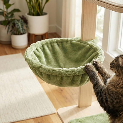 Cat Bed Hammock for Tree Replacement - 14" Cat Hammock Plush Hanging Suspension Bed - Small Animal Sleeping Pad for Rest Nap and Playing