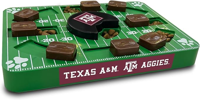 NCAA Puzzle Toy Slow Feeder, Puzzle Treat Dog Toy, Interactive Dog Treat Toy, Dog Puzzle Feeding Slow Toy (Texas A&M Aggies)
