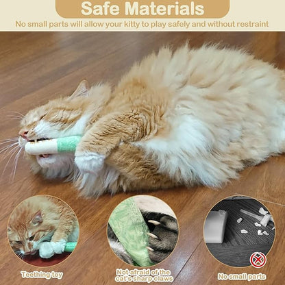 Tocirelo Catnip Toys for Cats 3pack - Bite Resistant Cat Nip Toys Filled with 100% Pure 45000mg A+Organic Catnip, Safe Kitten Teething Kicker Toys, Cat Chew Toy for Indoor Cats for Stress Relieving