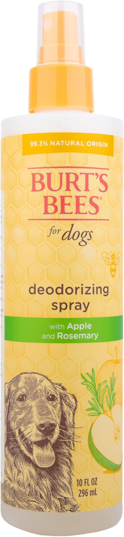 BURT'S BEES FOR PETS Deodorizing Spray for Dogs with Apple and Rosemary, 99.7% Natural Origin Formulas, Waterless Dog Shampoo - Gentle Dry Shampoo for Dogs, Best Dog Shampoo, 10 oz