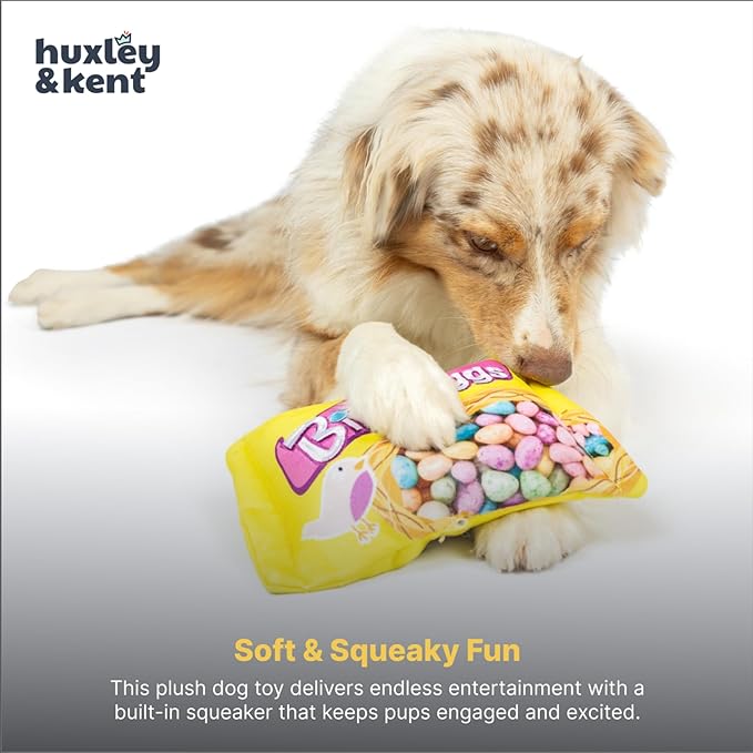 Huxley & Kent Funny Dog Toy w/Squeaker – Power Plush Squeaky Dog Toys for Small, Medium & Large Dogs – Soft Stuffed Animal for Indoor Play & Fetch - Birdy Eggs, Small