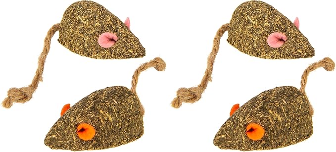 SmartyKat Instincts 4-Pack HappyNip Mouser Mayhem Compressed Catnip & Silvervine Cat Toys - Natural, 4-Pack