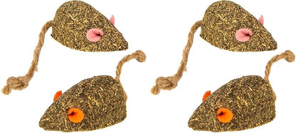 SmartyKat Instincts 4-Pack HappyNip Mouser Mayhem Compressed Catnip & Silvervine Cat Toys - Natural, 4-Pack